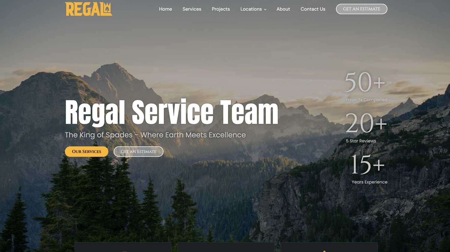Regal Service Team excavation work on a Utah job site
